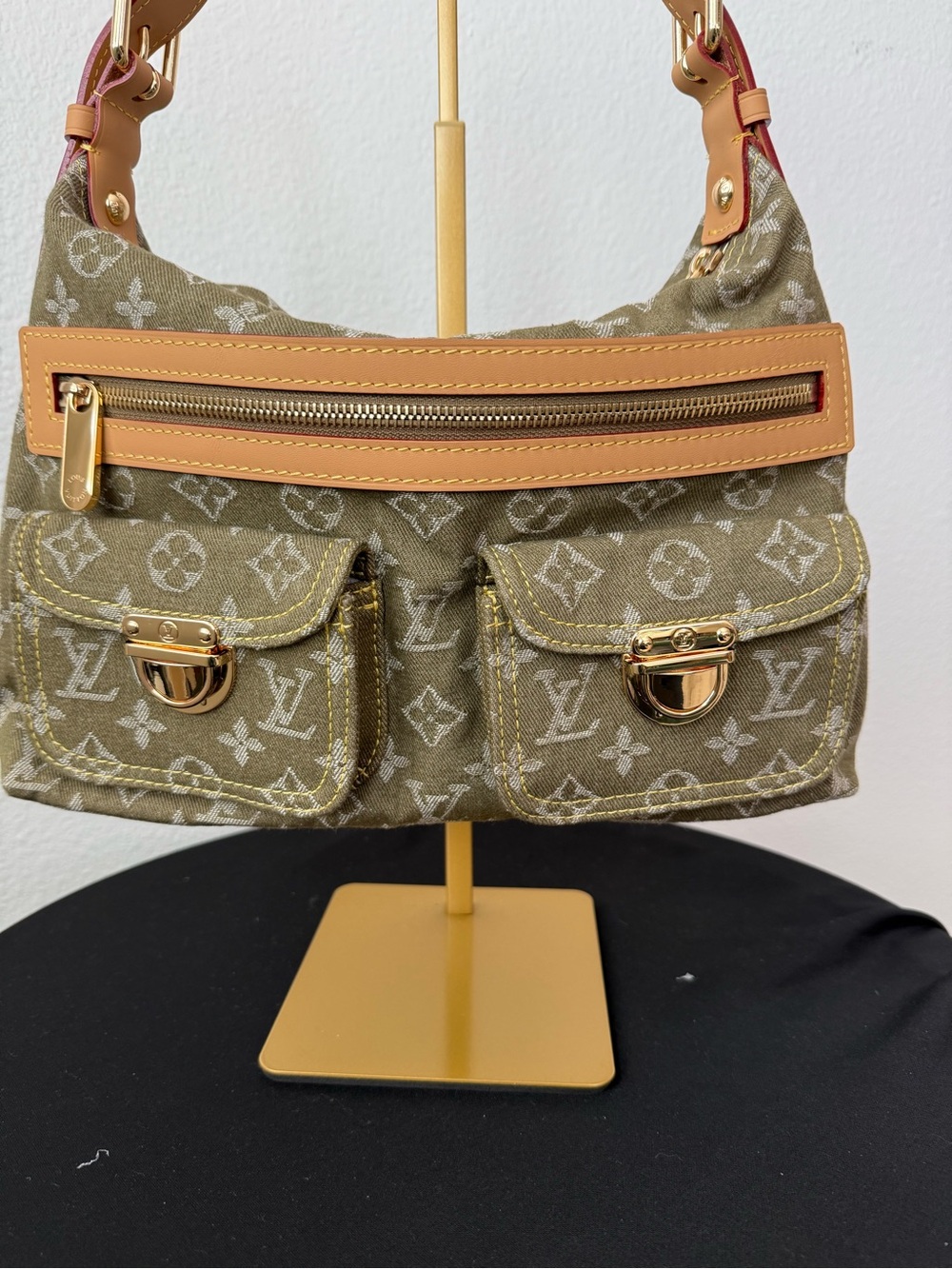 LV Olive green denim shoulder bag - Picture 2 of 12